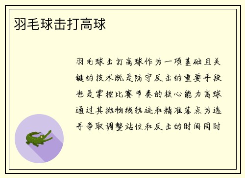 羽毛球击打高球